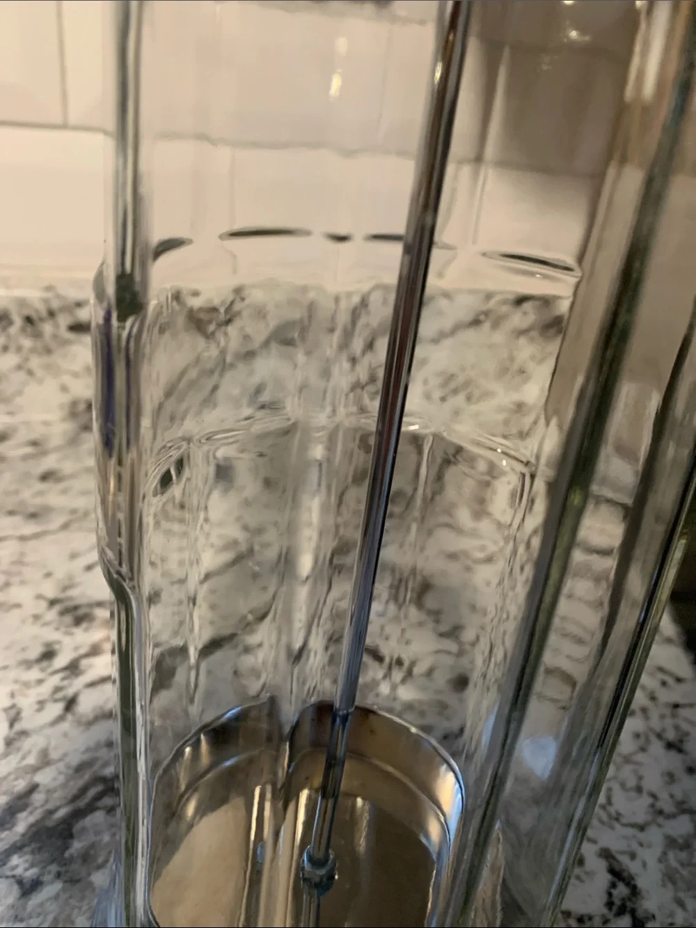 50’s Diner Style Glass Straw Dispenser with Chrome Lid - Home Kitchen